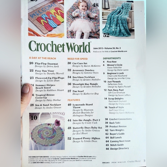 Vintage Crochet World Magazine June 2013 Beach - Picture 2 of 8